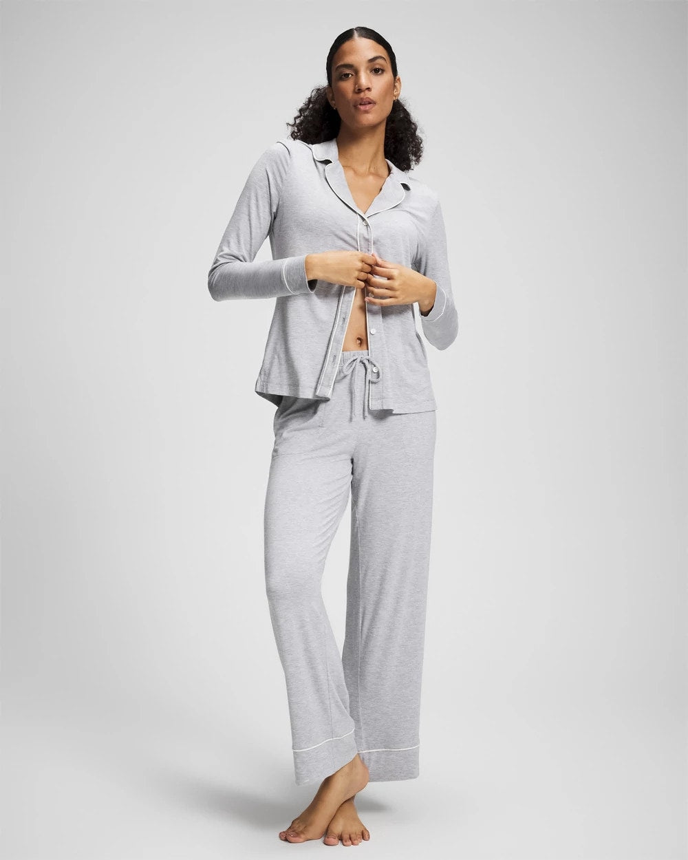 Soma / Solid Piped Pajama Pants HEATHER OPAL GRAY