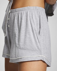 Soma / Solid Piped Pajama Shorts HEATHER OPAL GRAY