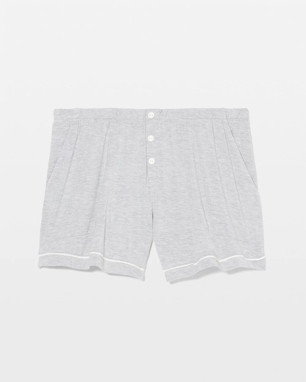 Soma / Solid Piped Pajama Shorts HEATHER OPAL GRAY