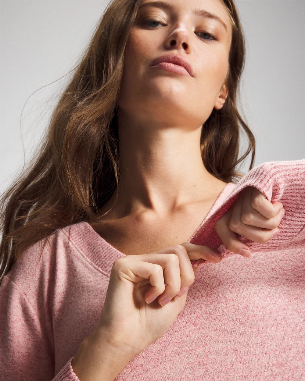 Soma / Long Sleeve Midi Sleepshirt CAMEO PINK/DUSTY ROSE