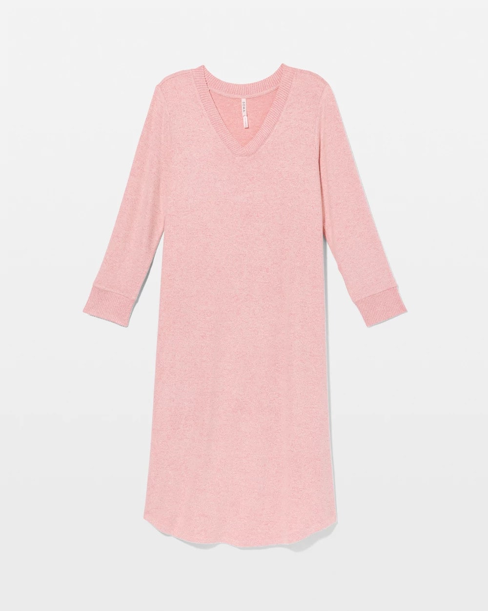 Soma / Long Sleeve Midi Sleepshirt CAMEO PINK/DUSTY ROSE