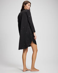 Soma / Long-Sleeve Sleep Shirt SILVER DEW DROP/BLACK
