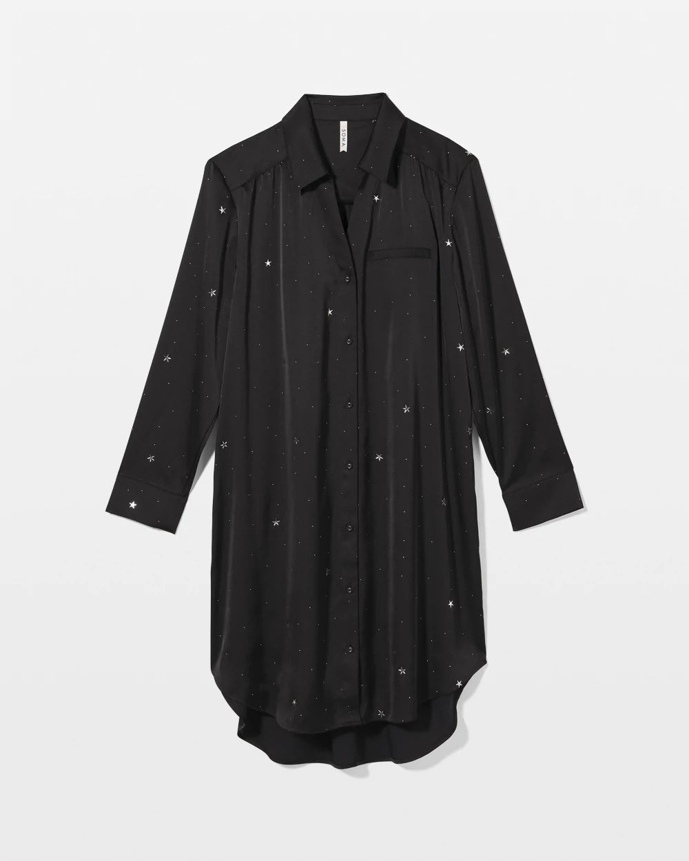 Soma / Long-Sleeve Sleep Shirt SILVER DEW DROP/BLACK