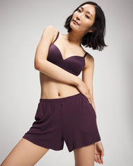 Soma / Lightweight Rib Knit Pajama Shorts PLUM PERFECT