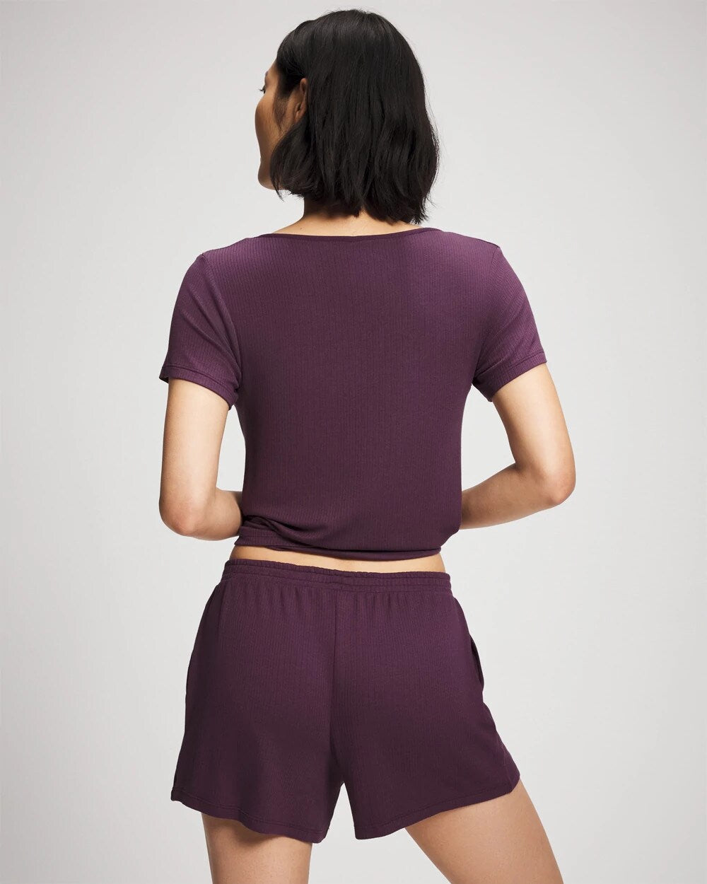Soma / Lightweight Rib Knit Pajama Shorts PLUM PERFECT