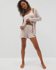Soma / Lightweight Rib Knit Pajama Shorts HEATHER BARELY THERE
