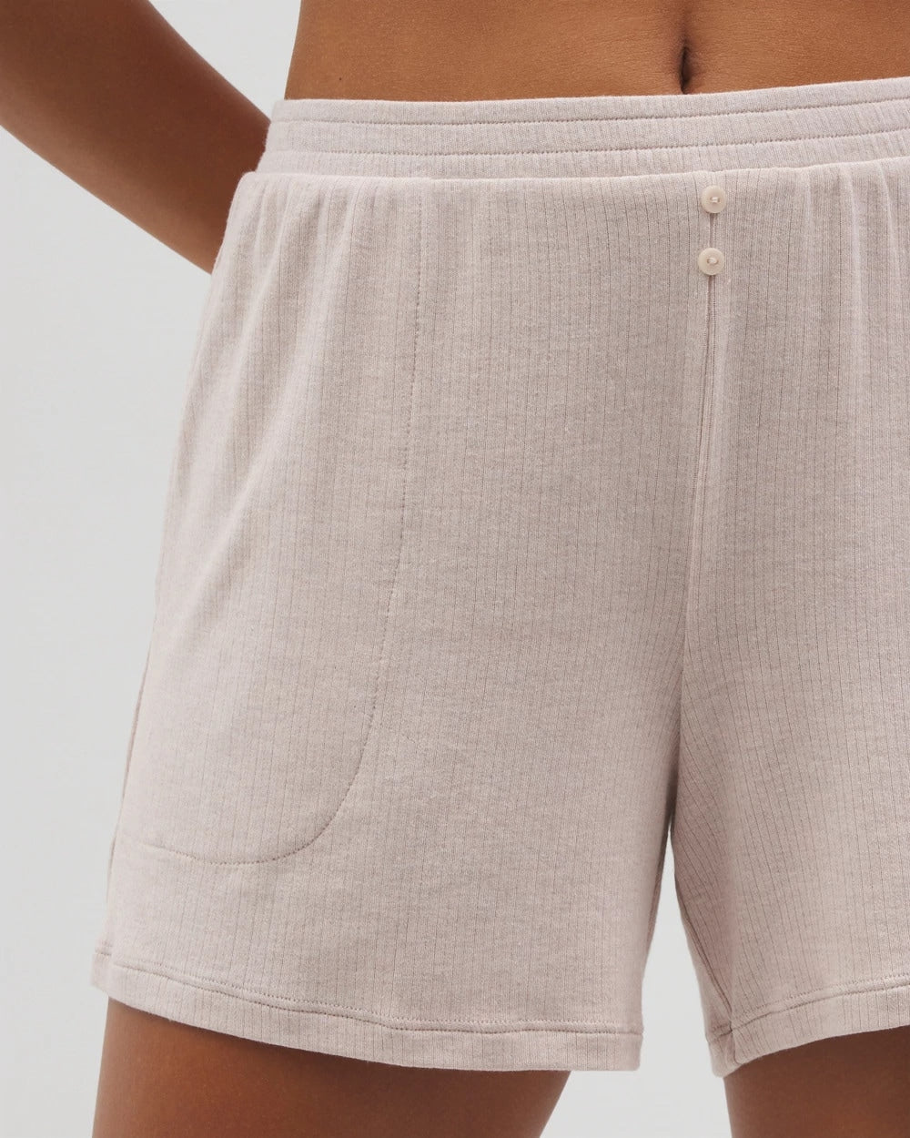 Soma / Lightweight Rib Knit Pajama Shorts HEATHER BARELY THERE