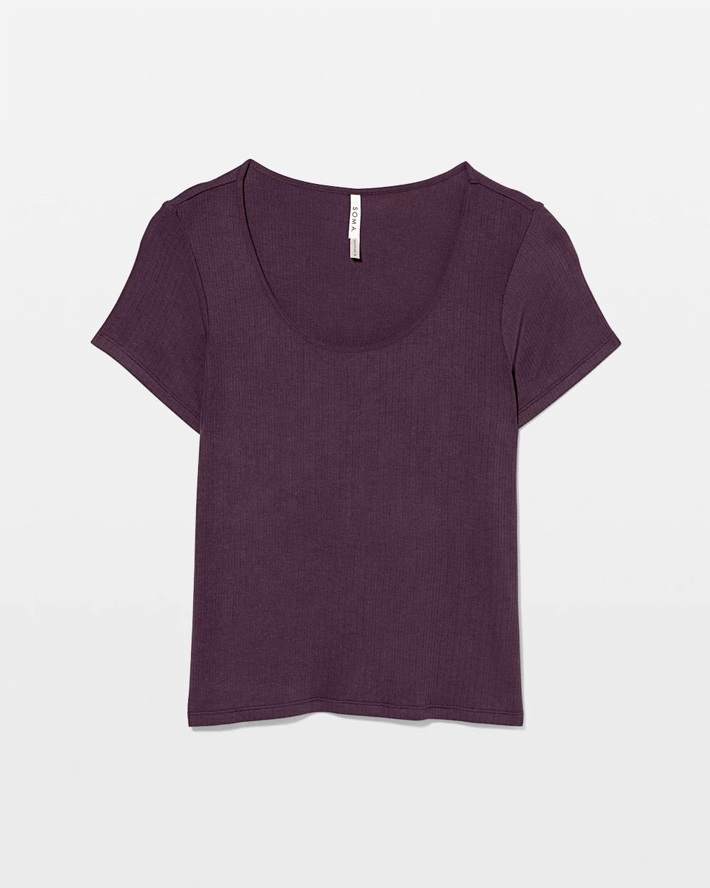 Soma / Lightweight Rib Knit Short Sleeve Pajama Tee PLUM PERFECT