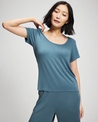 Soma / Lightweight Rib Knit Short Sleeve Pajama Tee TAPESTRY