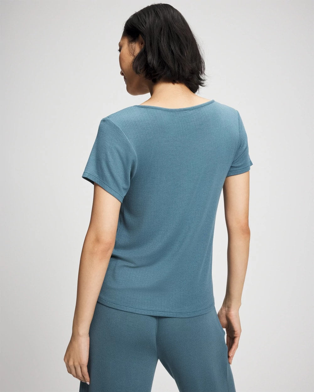 Soma / Lightweight Rib Knit Short Sleeve Pajama Tee TAPESTRY