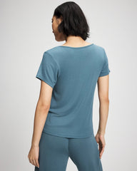 Soma / Lightweight Rib Knit Short Sleeve Pajama Tee TAPESTRY
