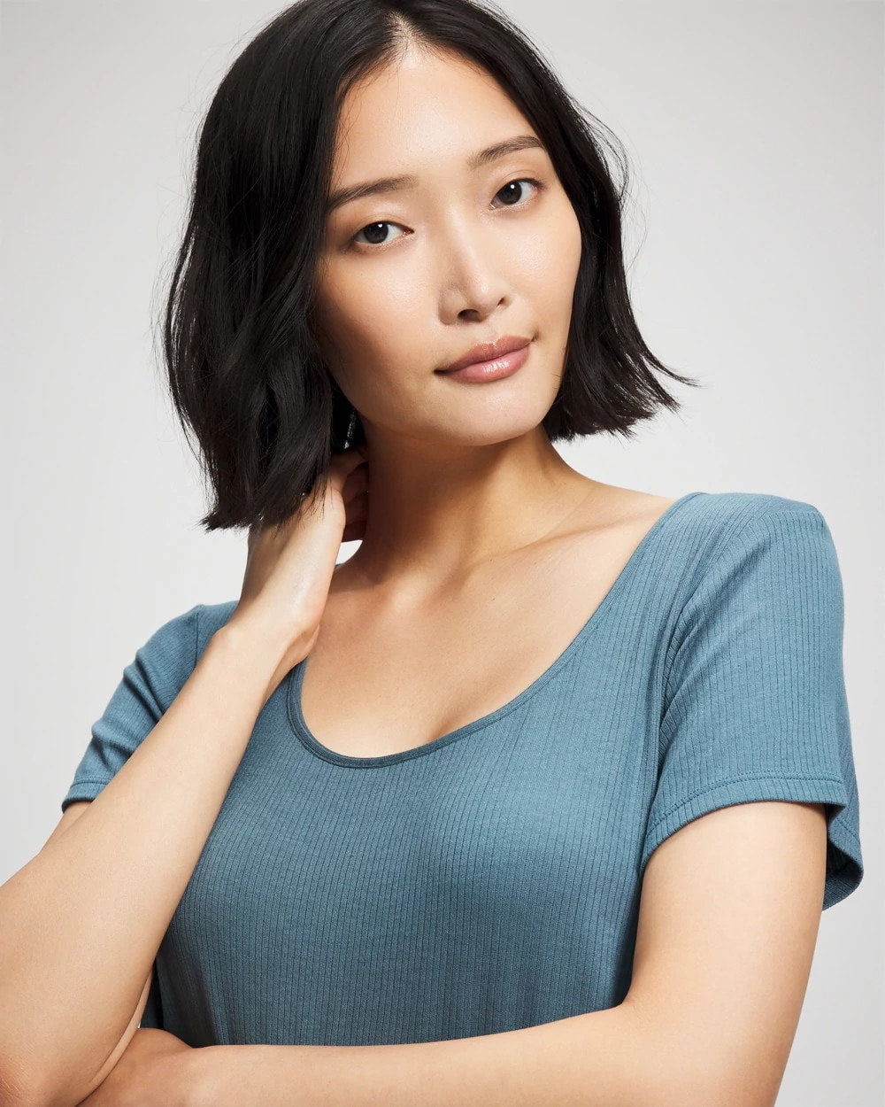 Soma / Lightweight Rib Knit Short Sleeve Pajama Tee TAPESTRY