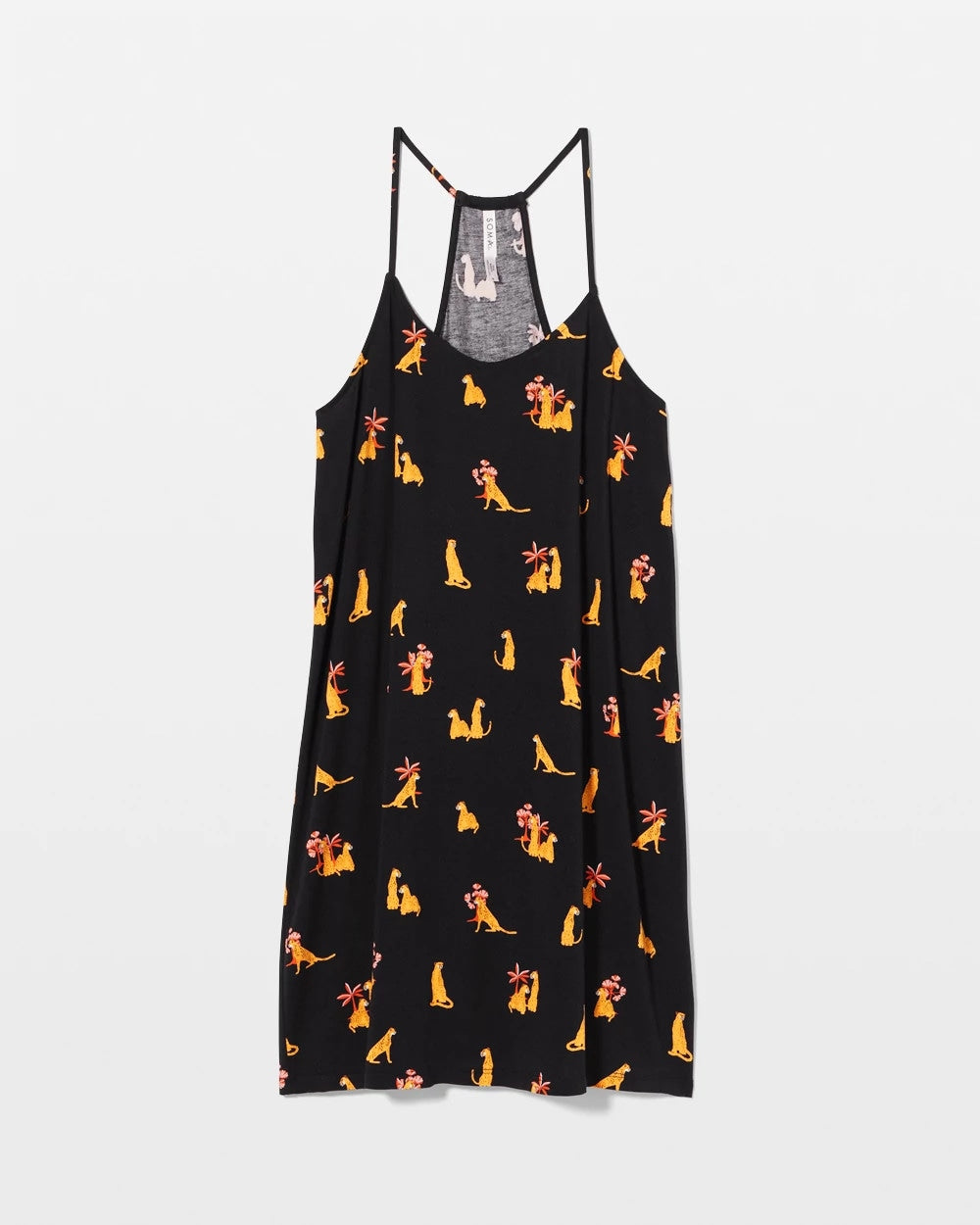 Soma / Strappy Sleepshirt FELINE FUN MID BLK
