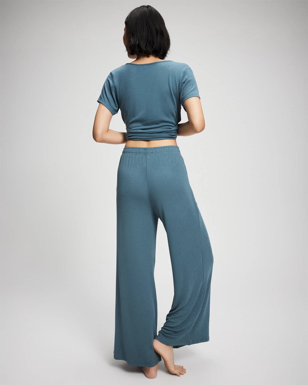 Soma / Lightweight Rib Knit Wide Leg Pajama Pants TAPESTRY