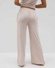 Soma / Lightweight Rib Knit Wide Leg Pajama Pants HEATHER BARELY THERE