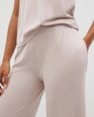 Soma / Lightweight Rib Knit Wide Leg Pajama Pants HEATHER BARELY THERE