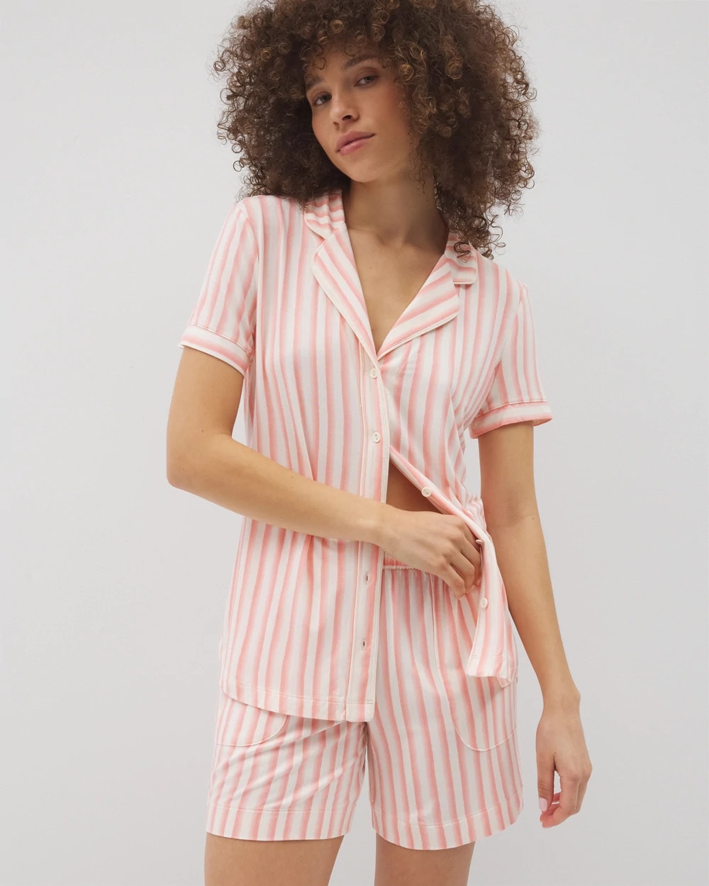 Soma / Long Pajama Shorts SUNNY STRIPES CHAMPAGNE