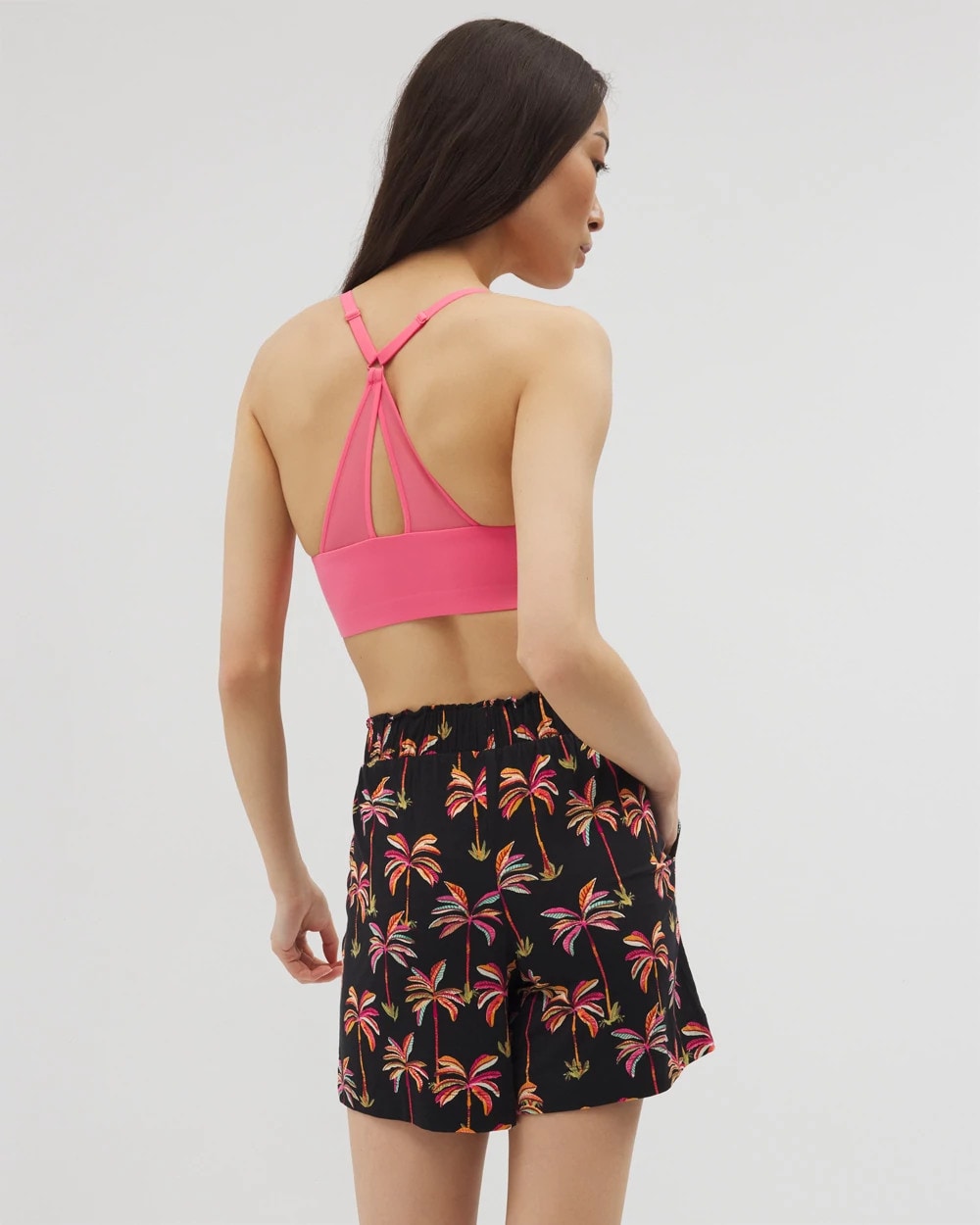 Soma / Long Pajama Shorts SHAKE YOUR PALM PALMS BLK
