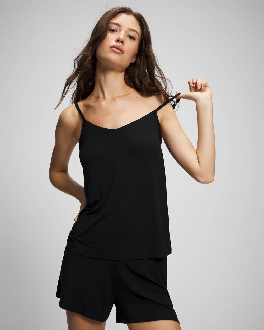 Soma / V-Neck Pajama Cami BLACK