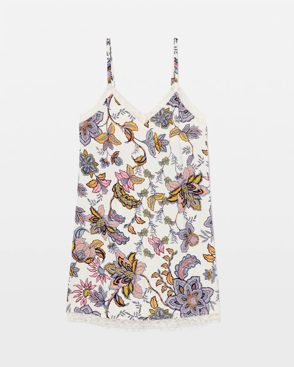 Soma / Lace Trim Chemise PAISLEY SPLENDOR CHAMP