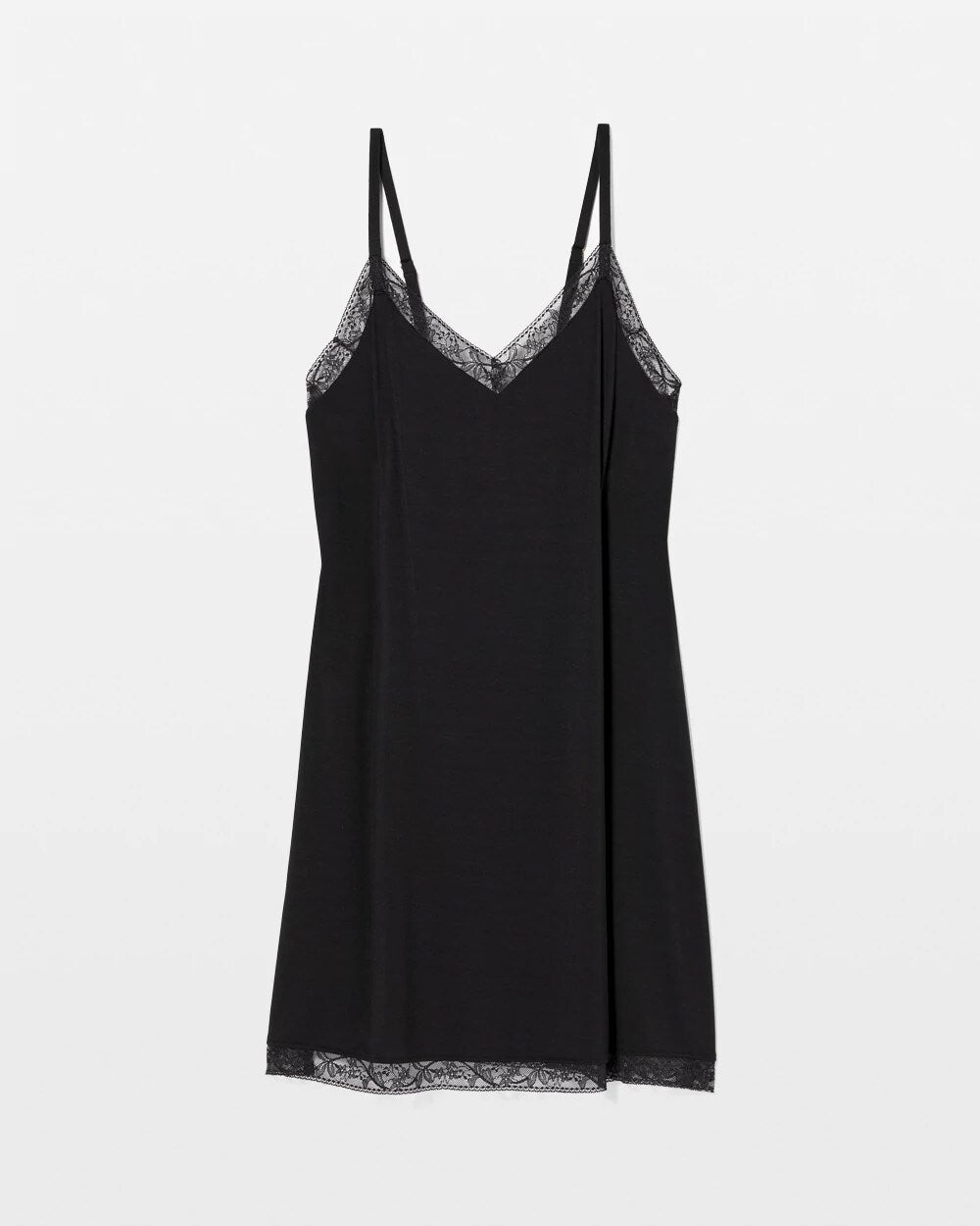 Soma / Lace Trim Chemise BLACK