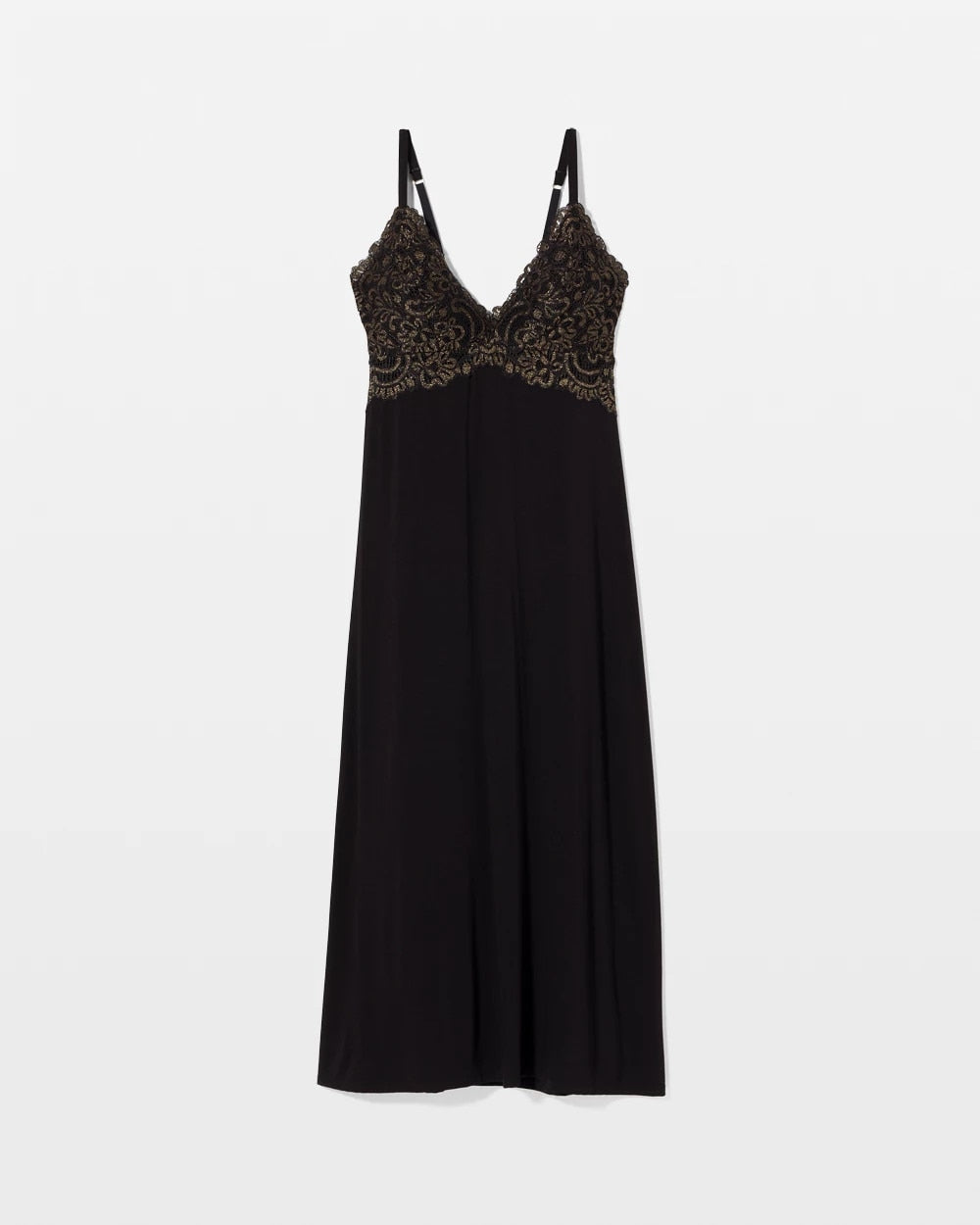 Soma / Soft Support Lace Midi Nightgown BLACK