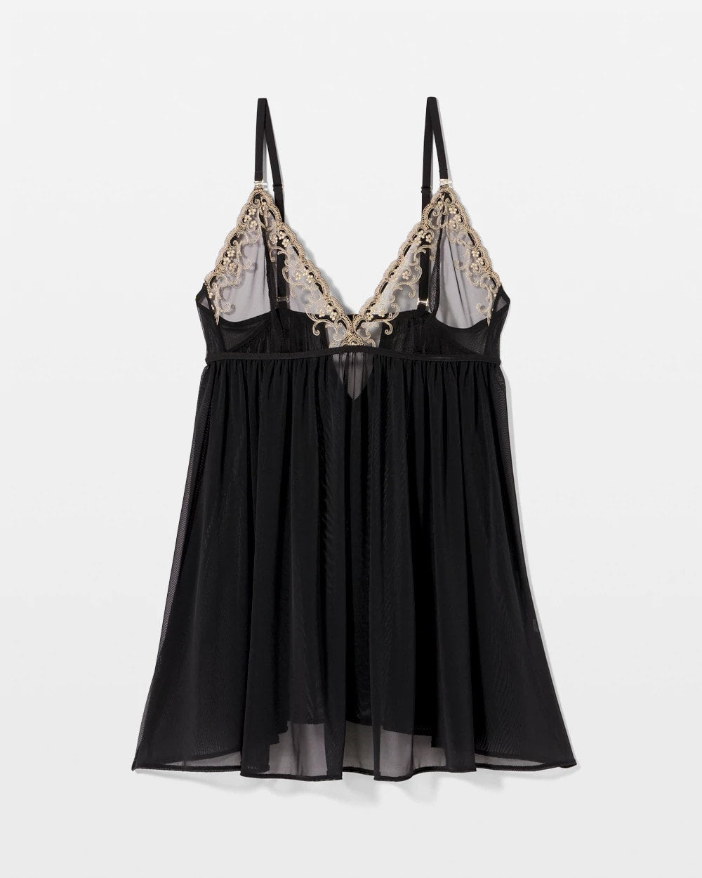 Soma / Venice Lace Babydoll Chemise BLACK