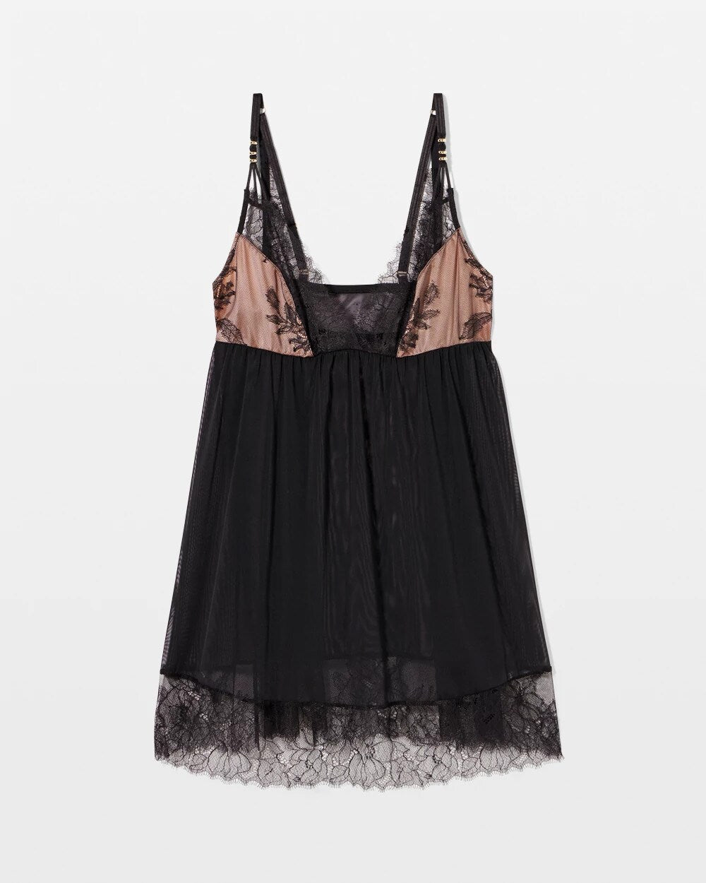 Soma / Mesh and Lace Chemise BLACK