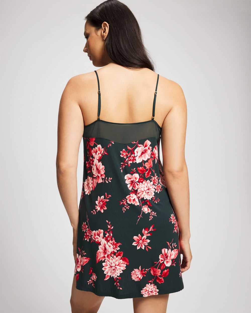 Soma / Mesh Trim Chemise COTTAGE FLORAL GREEN