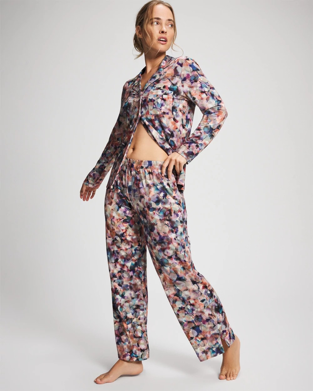 Soma / Ankle Pajama Pants PETAL MOSAIC PETROL