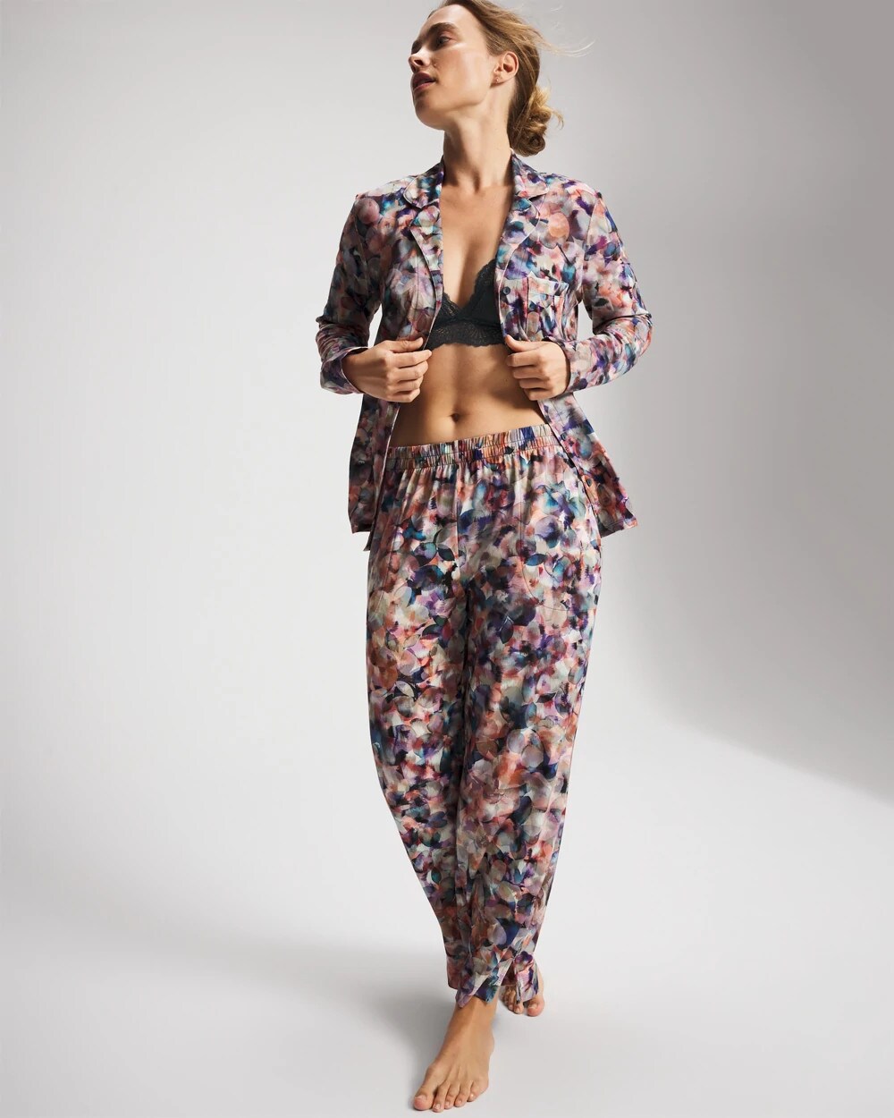 Soma / Ankle Pajama Pants PETAL MOSAIC PETROL