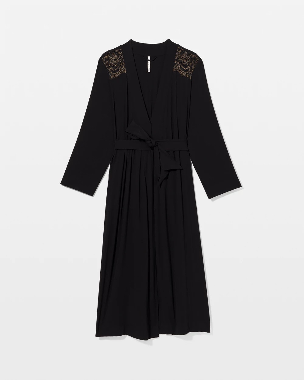 Soma / Long Robe with Lace BLACK