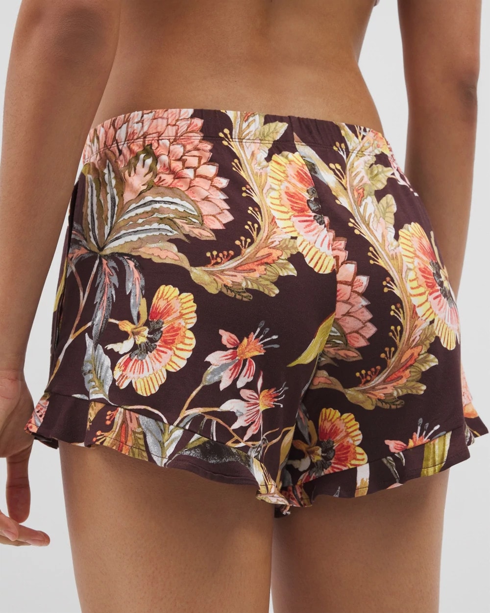 Soma / Ruffle Pajama Shorts PARROT-DISO PLUME G PLUM