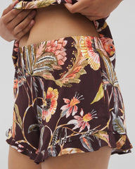 Soma / Ruffle Pajama Shorts PARROT-DISO PLUME G PLUM