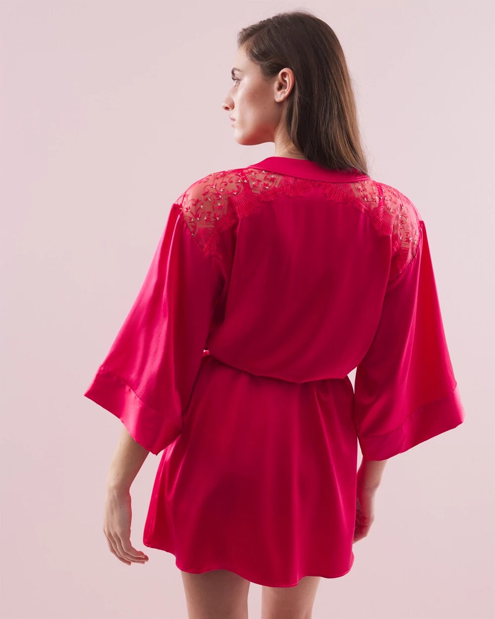 Soma / Silk Short Robe PERFECT PINK