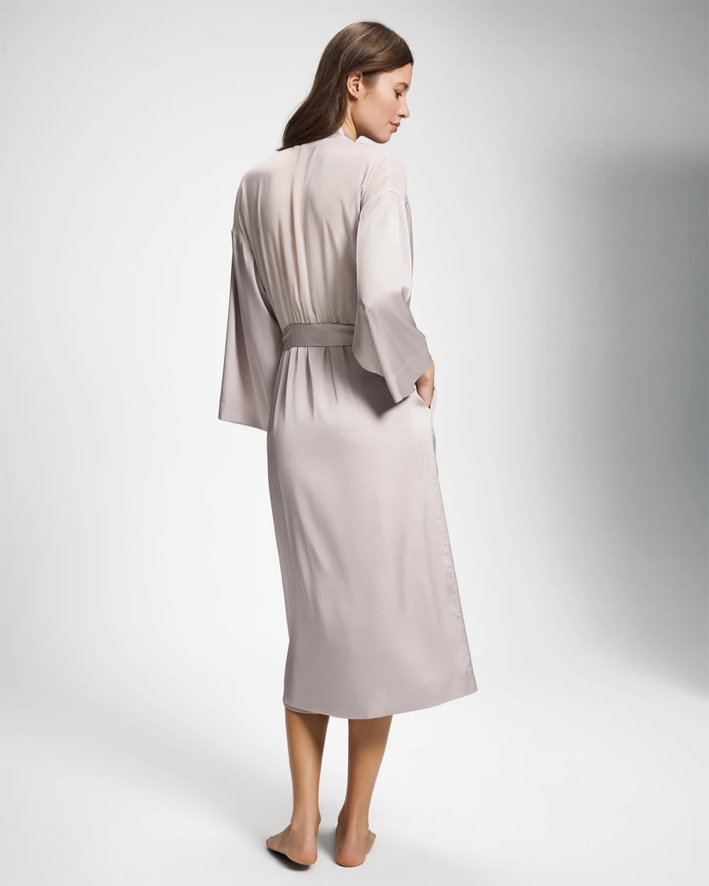 Soma / Lace Long Robe GRAY GLASS
