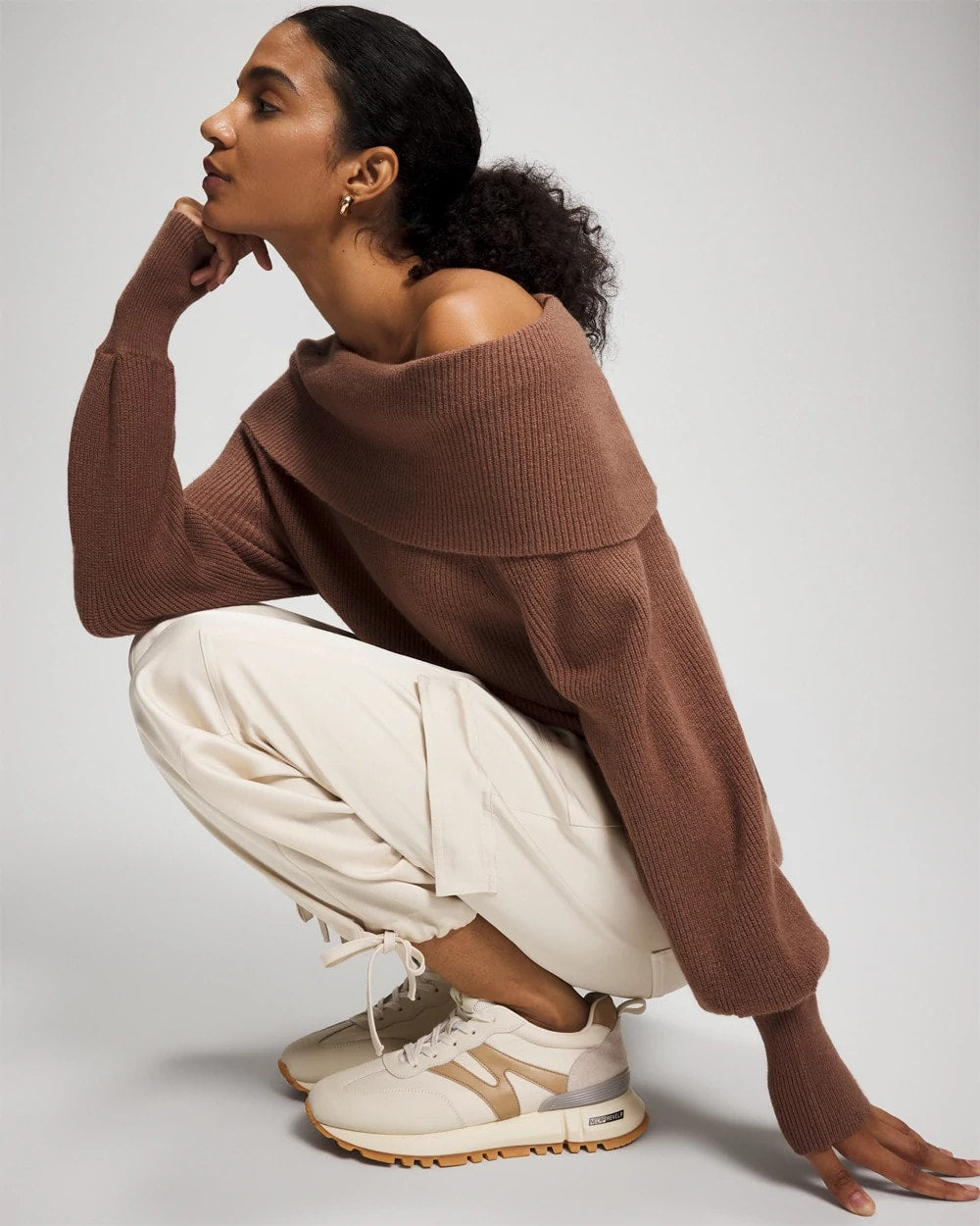 Soma / Premier Knit off the Shoulder Sweater CARDAMOM