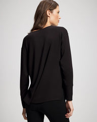 Soma / Ultra Soft Fleece Dolman Top BLACK