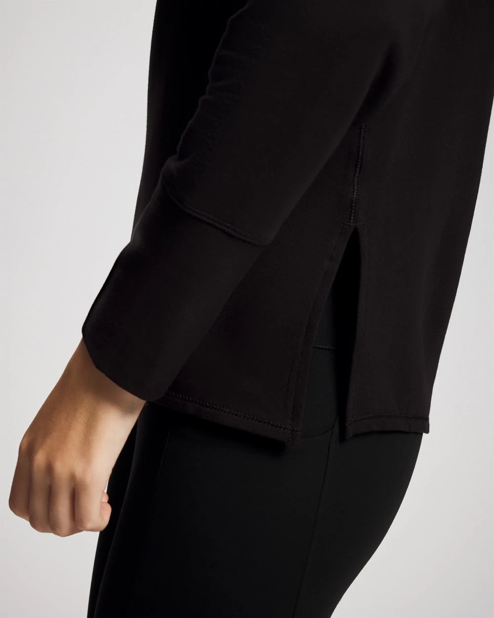 Soma / Ultra Soft Fleece Dolman Top BLACK