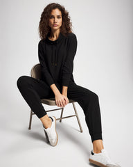 Soma / Ultrasoft Fleece Relaxed Funnel Neck Sweatshirt BLACK