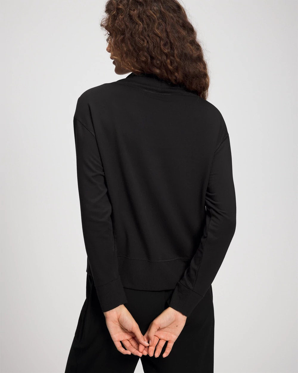 Soma / Ultrasoft Fleece Relaxed Funnel Neck Sweatshirt BLACK