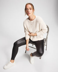 Soma / Mix Stitch Crew Neck Sweater PARCHMENT