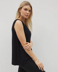 Soma / Rib Knit Sleeveless Top BLACK