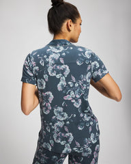 Soma / Piped Short Sleeve Notch Collar Pajama Top FLORA SHIMMER PETROL