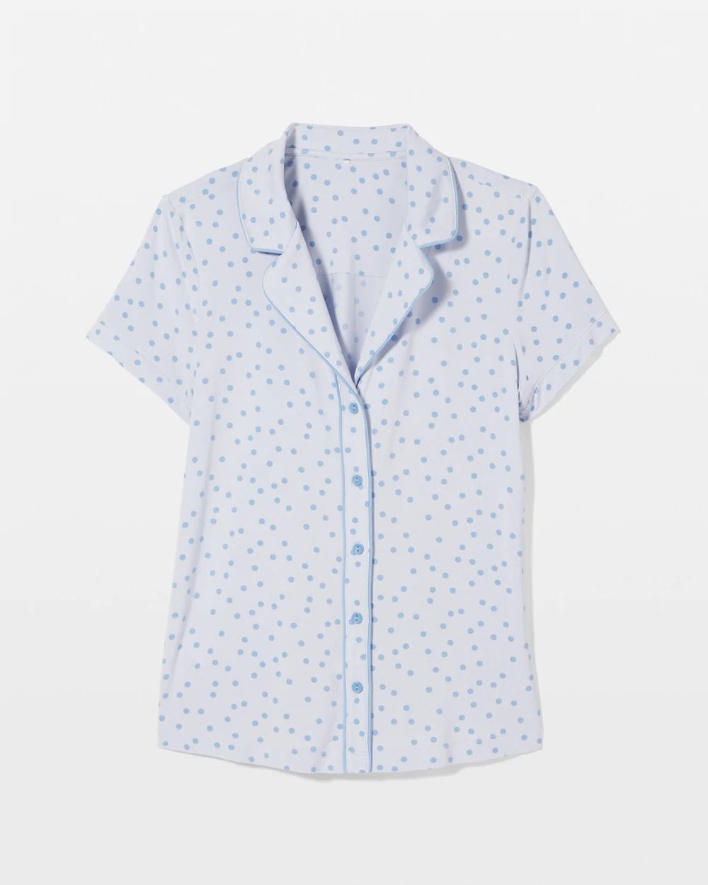 Soma / Piped Short Sleeve Notch Collar Pajama Top MERRY DOT OCEAN AIR