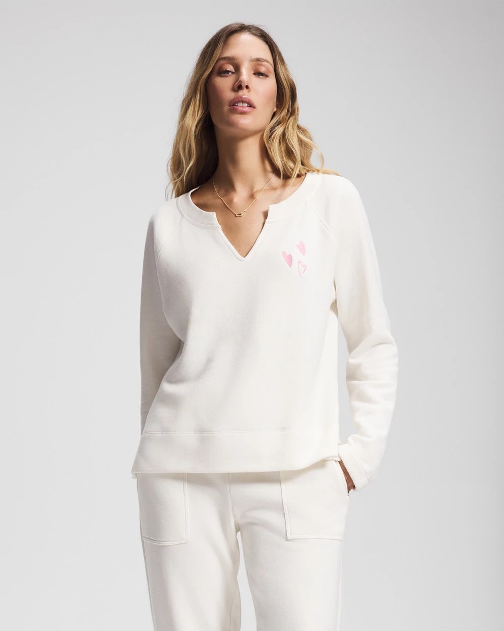Soma / Essential Terry V-Neck Sweatshirt SHEA