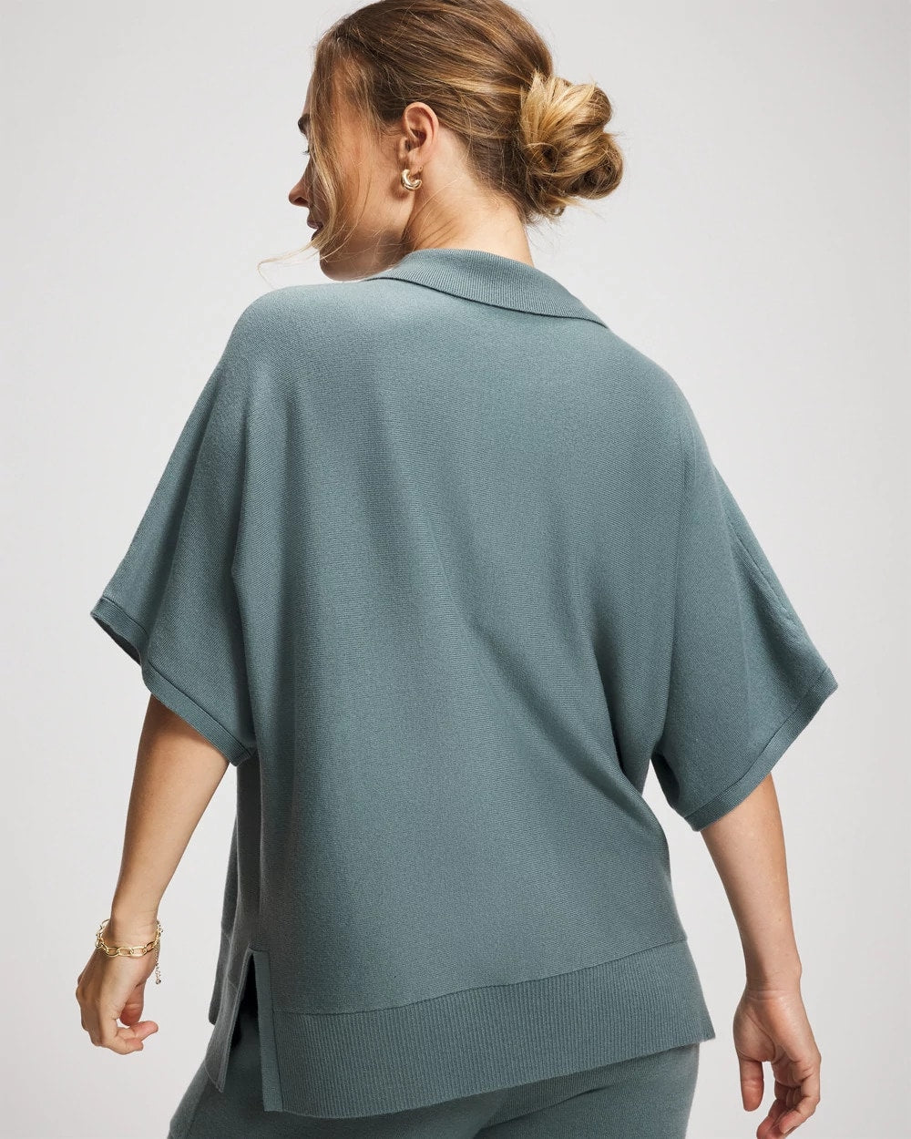Soma / Premier Knit Sweater Collared Top BLUE INSTINCT