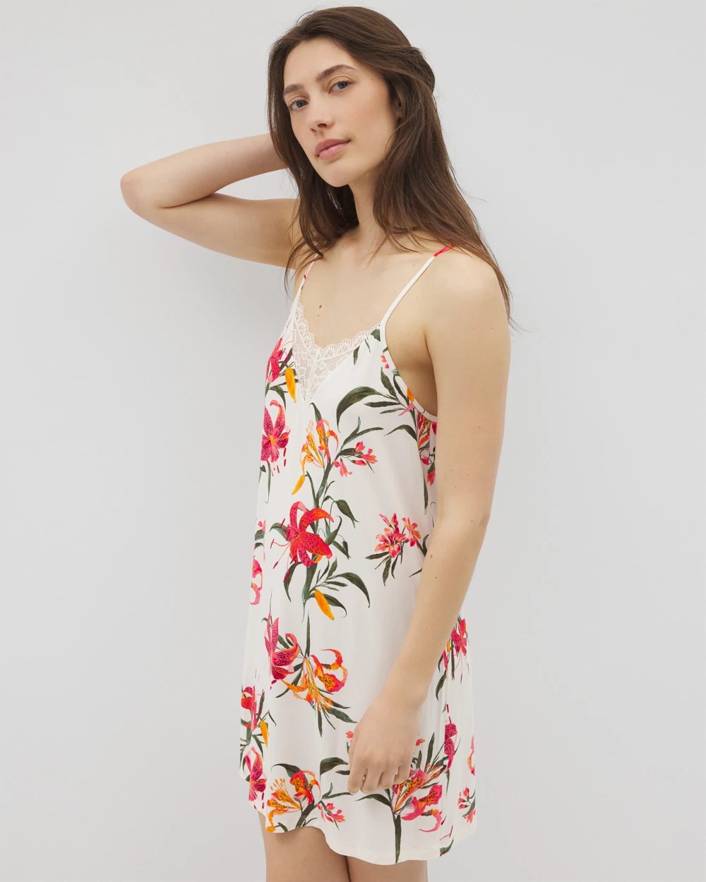 Soma / Lace Trim Chemise LE TIGRE FLORA CHAMPAGNE