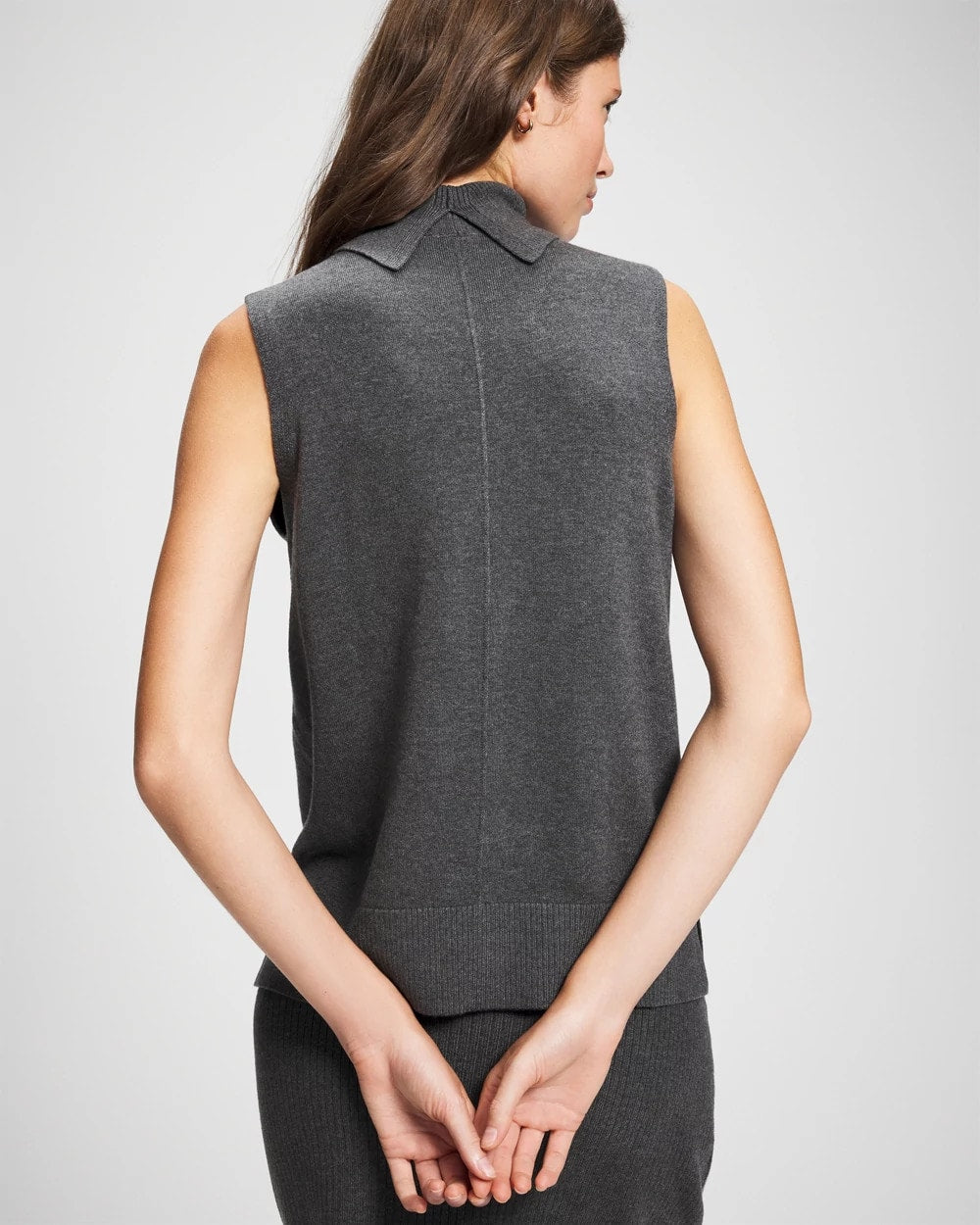 Soma / Premier Knit Sweater Turtleneck Sleeveless Top HEATHER QUARTZ