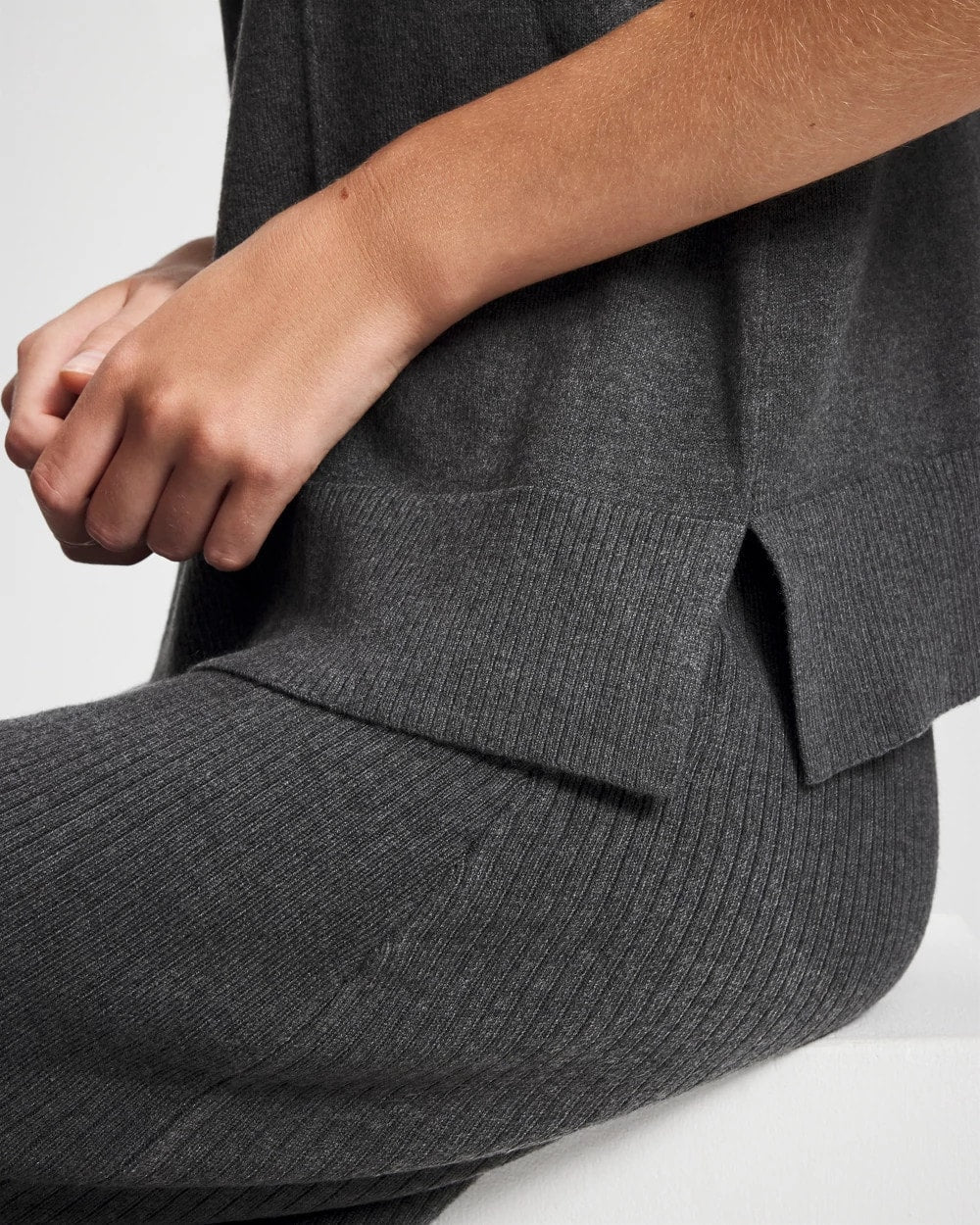 Soma / Premier Knit Sweater Turtleneck Sleeveless Top HEATHER QUARTZ